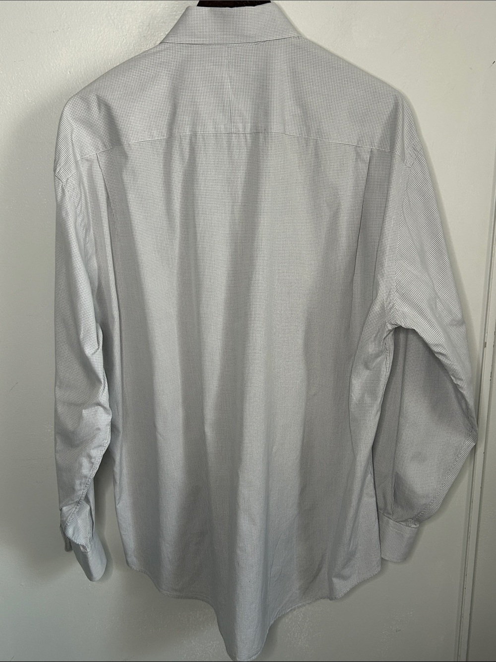 Nordstrom Men’s Light Gray white Micro Checked Button-Down Dress Shirt - Picture 7 of 11